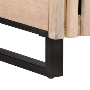 Weißer Couchtisch Mango Massivholz 80x51 cm