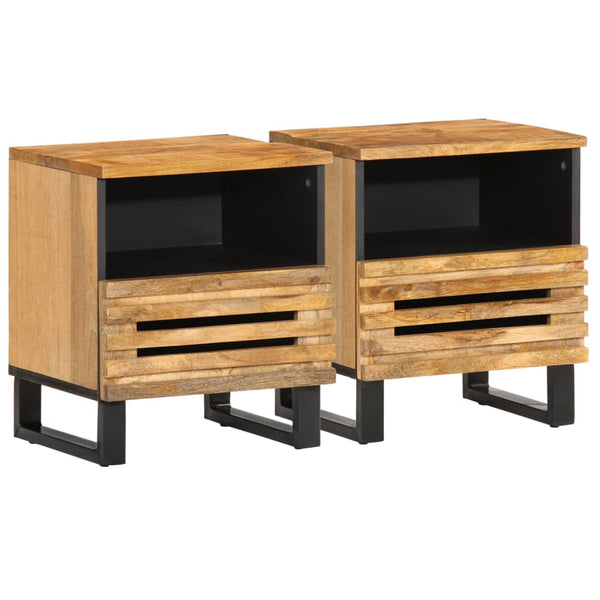 Nachttische 2er Set Mango Massivholz 40 cm