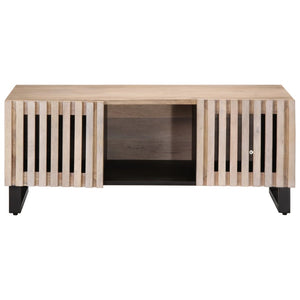 Weißer Couchtisch Mango Massivholz 100x55 cm
