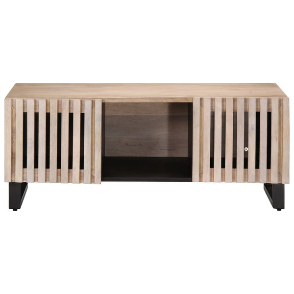 Weißer Couchtisch Mango Massivholz 100x55 cm