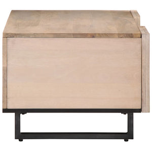 Weißer Couchtisch Mango Massivholz 100x55 cm
