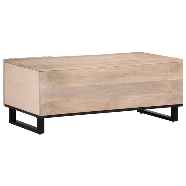Weißer Couchtisch Mango Massivholz 100x55 cm