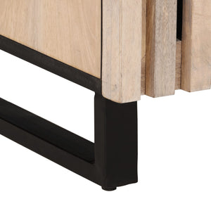 Weißer Couchtisch Mango Massivholz 100x55 cm