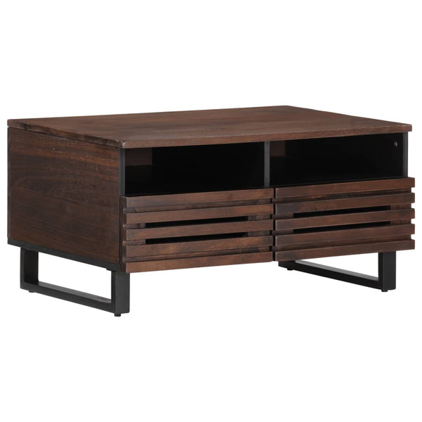 Couchtisch Braun Mango Massivholz 80x55 cm