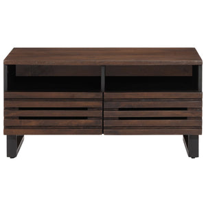 Couchtisch Braun Mango Massivholz 80x55 cm