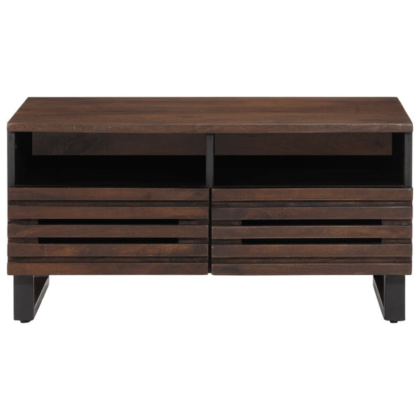 Couchtisch Braun Mango Massivholz 80x55 cm