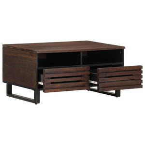 Couchtisch Braun Mango Massivholz 80x55 cm