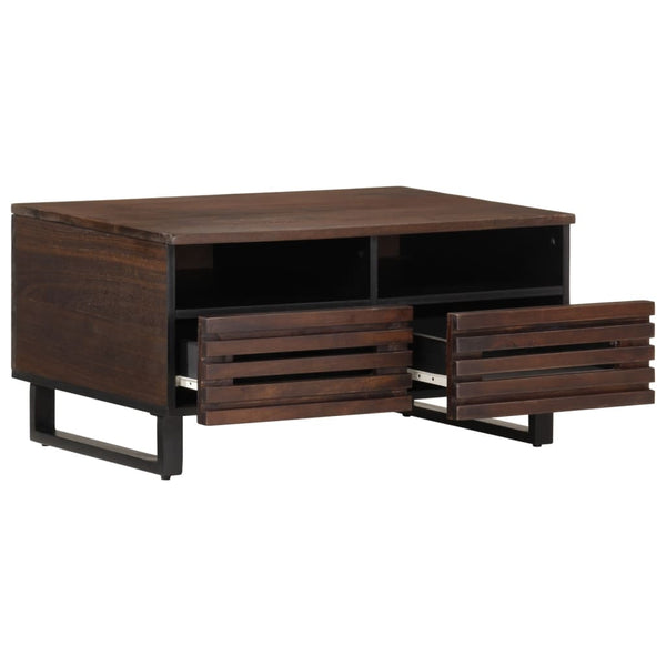 Couchtisch Braun Mango Massivholz 80x55 cm