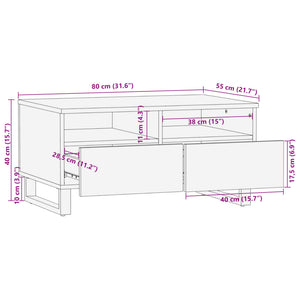 Couchtisch Mango Massivholz 80x55 cm