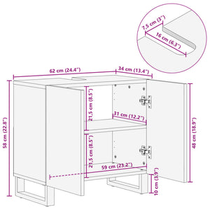 Waschbeckenunterschrank Mango Massivholz 62 cm