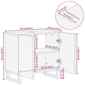 Waschbeckenunterschrank Akazie Massivholz 62x58 cm