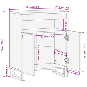 Sideboard Braun Mango Massivholz 60 cm