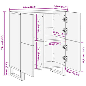 Mango Sideboard 60x34x75 cm Massivholz