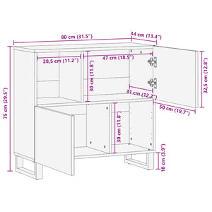 Mango Massivholz Sideboard 80cm