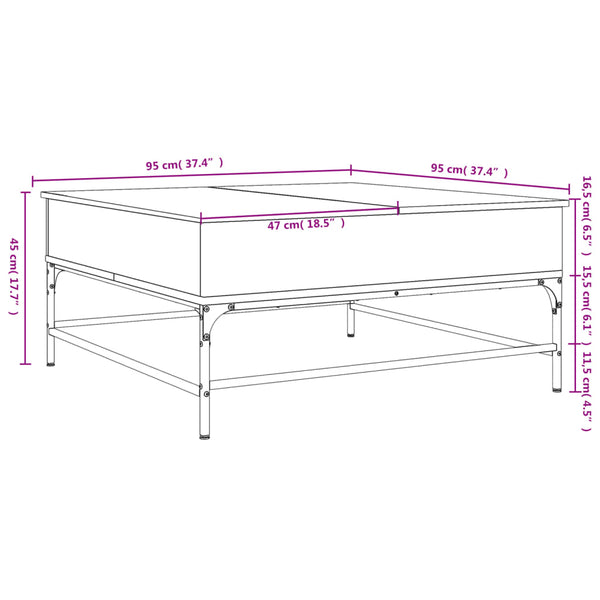 Schwarzer Couchtisch 95x95 cm