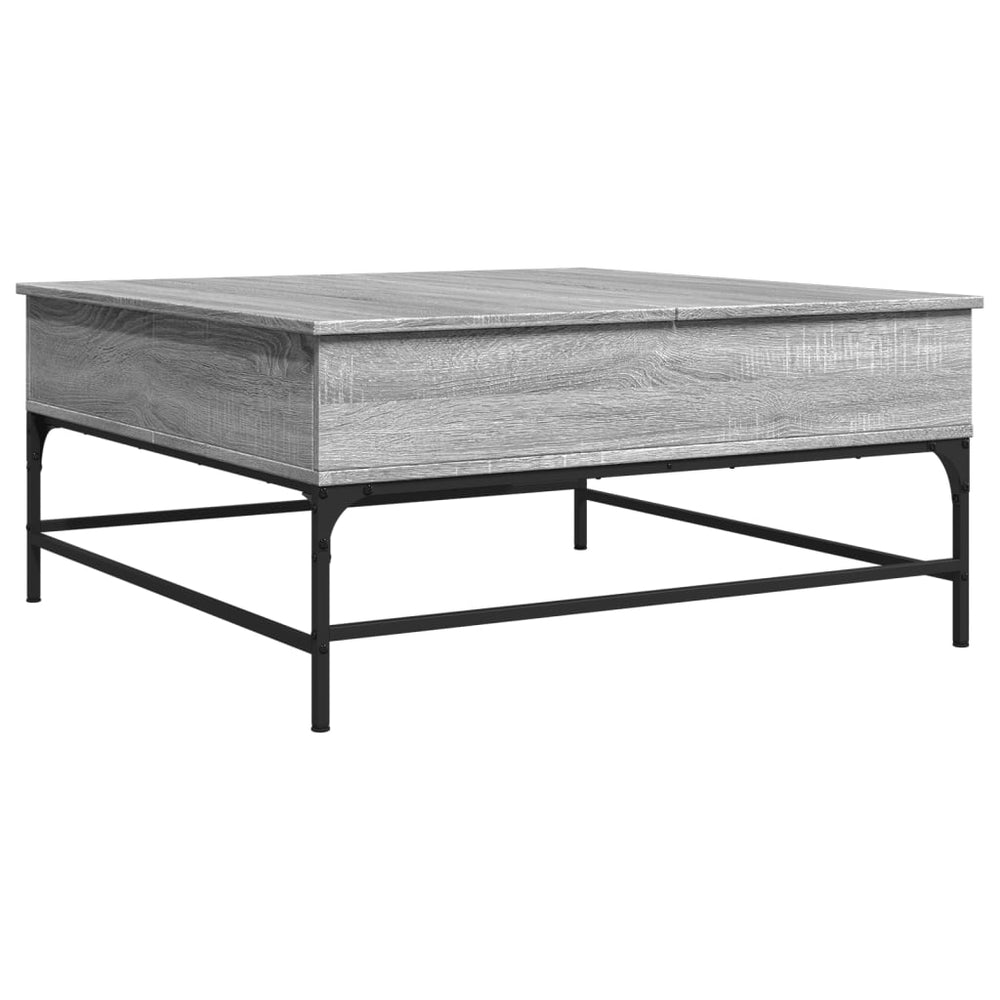 vidaXL Table basse gris Sonoma 95x95x45 cm en bois d'ingénierie et métal