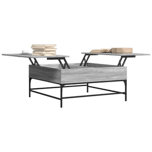 vidaXL Table basse gris Sonoma 95x95x45 cm en bois d'ingénierie et métal