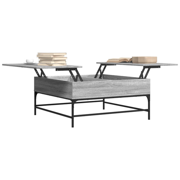 vidaXL Table basse gris Sonoma 95x95x45 cm en bois d'ingénierie et métal