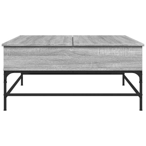 vidaXL Table basse gris Sonoma 95x95x45 cm en bois d'ingénierie et métal