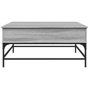 vidaXL Table basse gris Sonoma 95x95x45 cm en bois d'ingénierie et métal