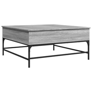 vidaXL Table basse gris Sonoma 95x95x45 cm en bois d'ingénierie et métal