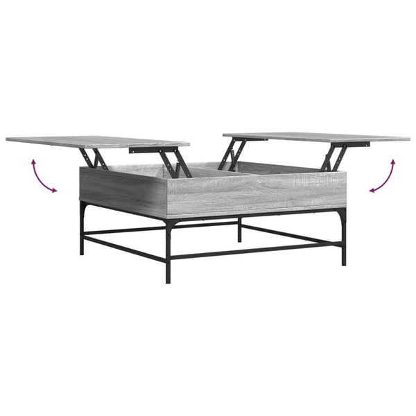 vidaXL Table basse gris Sonoma 95x95x45 cm en bois d'ingénierie et métal