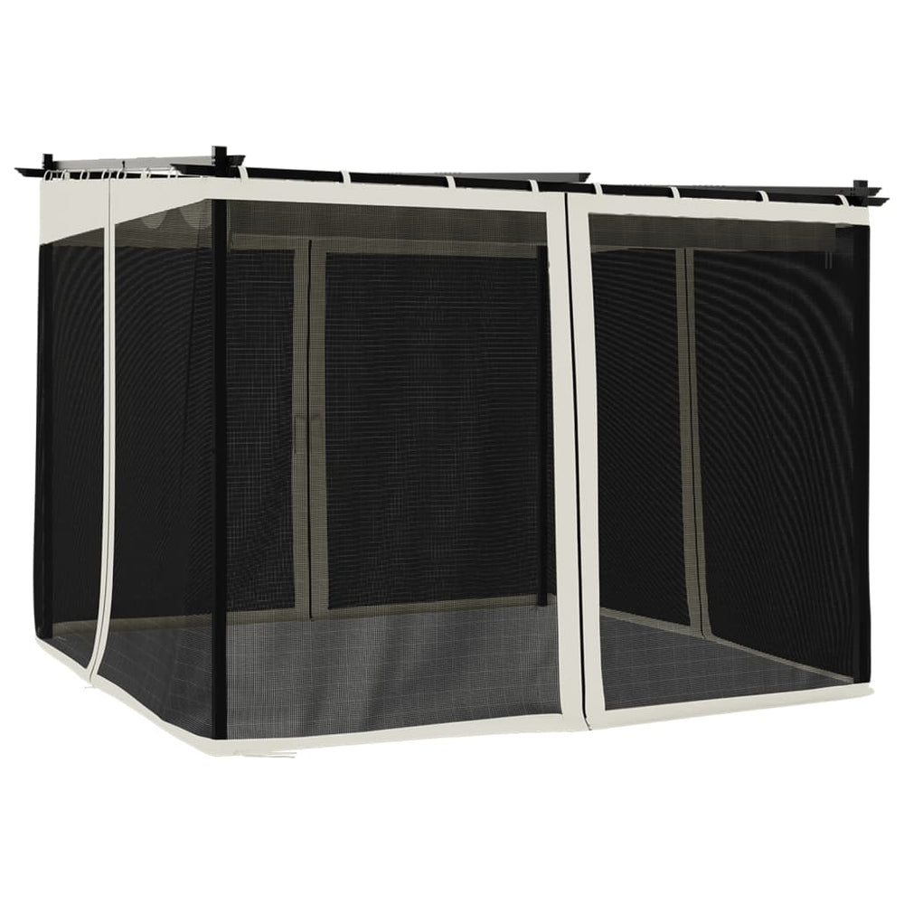Pavillon Creme 3x3 m mit Netzwänden