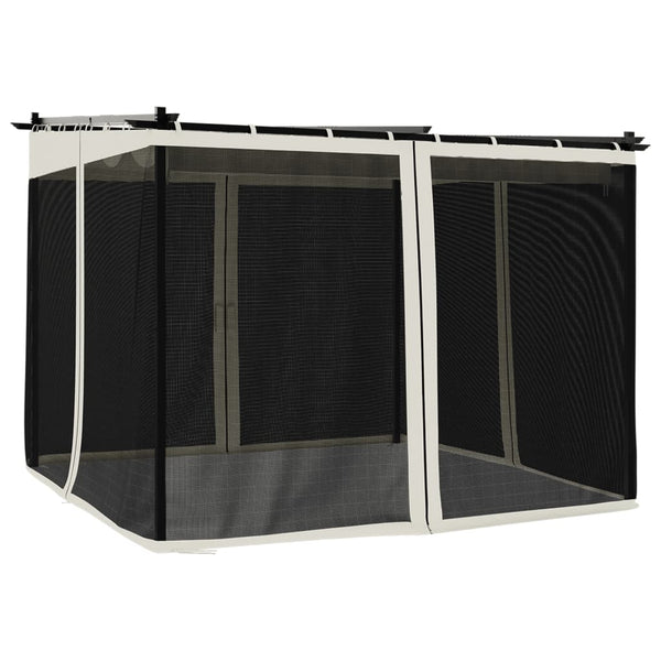 Pavillon Creme 3x3 m mit Netzwänden