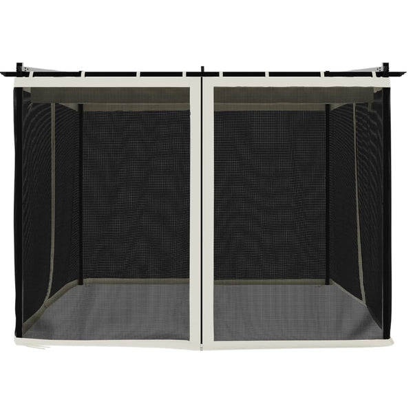 Pavillon Creme 3x3 m mit Netzwänden