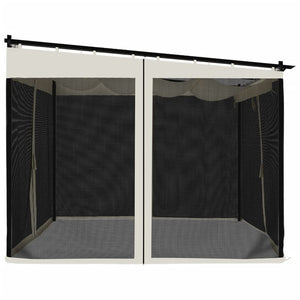 Pavillon Creme 3x3 m mit Netzwänden