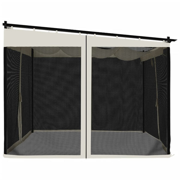 Pavillon Creme 3x3 m mit Netzwänden