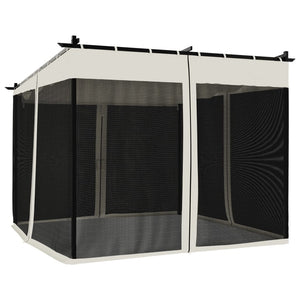 Pavillon Creme 3x3 m mit Netzwänden