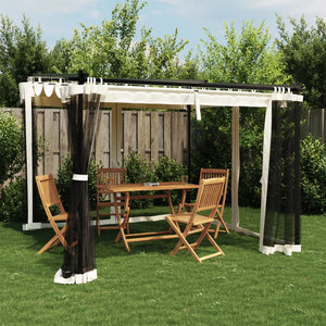 Pavillon Creme 3x3 m mit Netzwänden