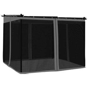 Pavillon Anthrazit 3x3 m mit Netzwänden