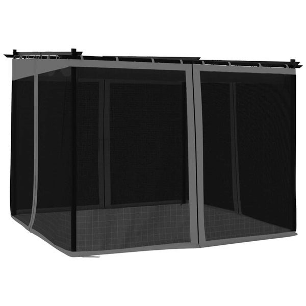 Pavillon Anthrazit 3x3 m mit Netzwänden