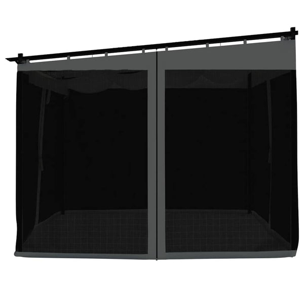 Pavillon Anthrazit 3x3 m mit Netzwänden