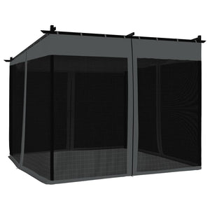 Pavillon Anthrazit 3x3 m mit Netzwänden