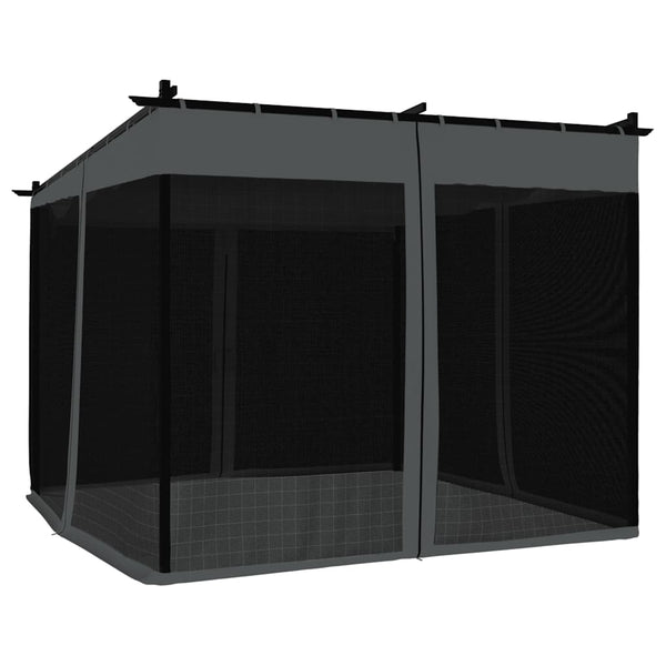 Pavillon Anthrazit 3x3 m mit Netzwänden
