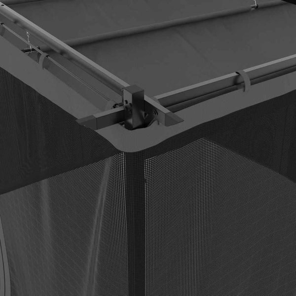 Pavillon Anthrazit 3x3 m mit Netzwänden