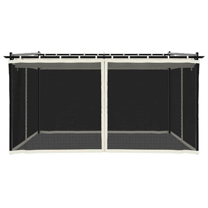 Creme Pavillon 4x3 m mit Netzwänden