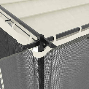 Creme Pavillon 4x3 m mit Netzwänden