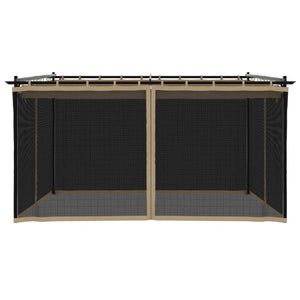 Pavillon Taupe 4x3 m mit Netzwänden