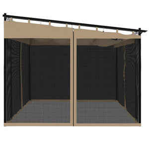 Pavillon Taupe 4x3 m mit Netzwänden