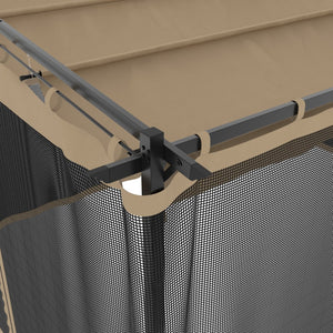 Pavillon Taupe 4x3 m mit Netzwänden