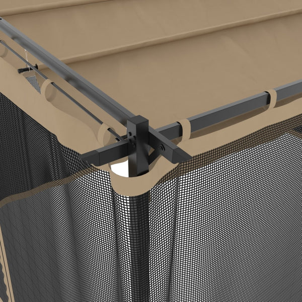 Pavillon Taupe 4x3 m mit Netzwänden