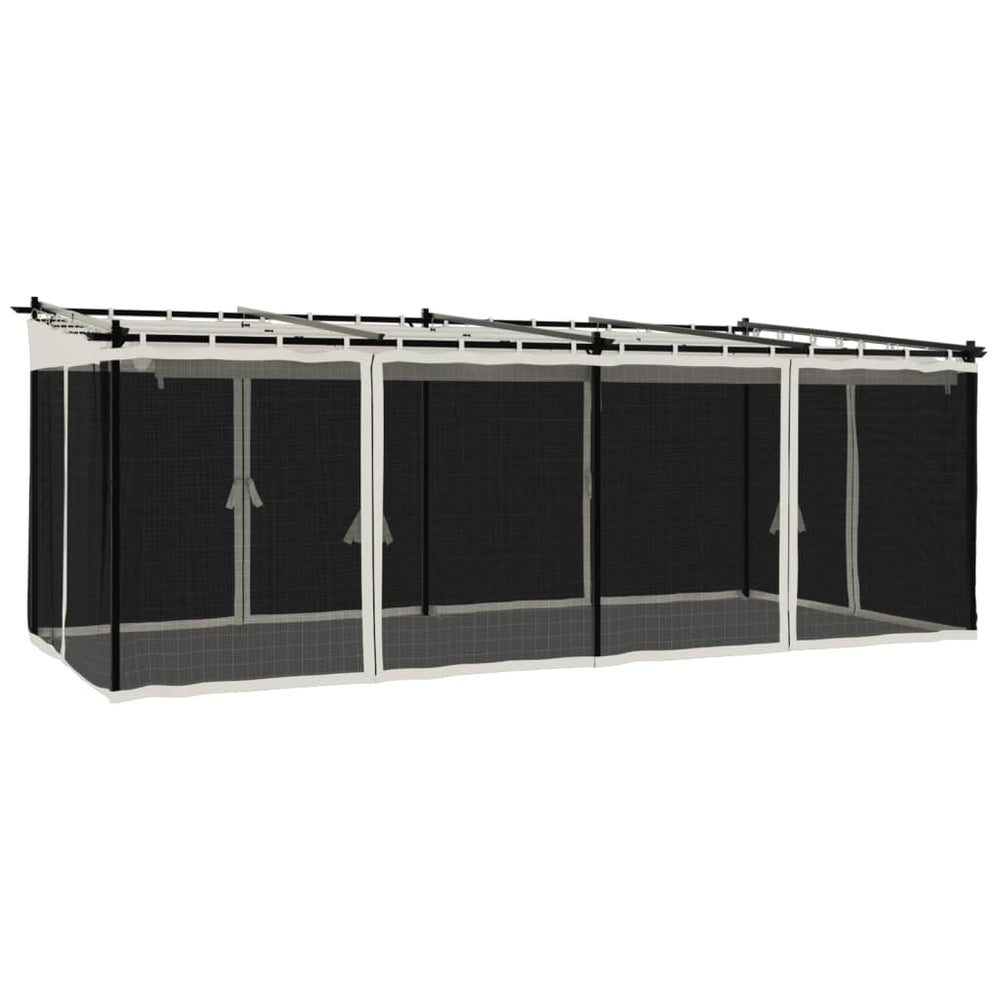Pavillon mit Netzwänden Creme 6x3 m