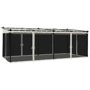 Pavillon mit Netzwänden Creme 6x3 m