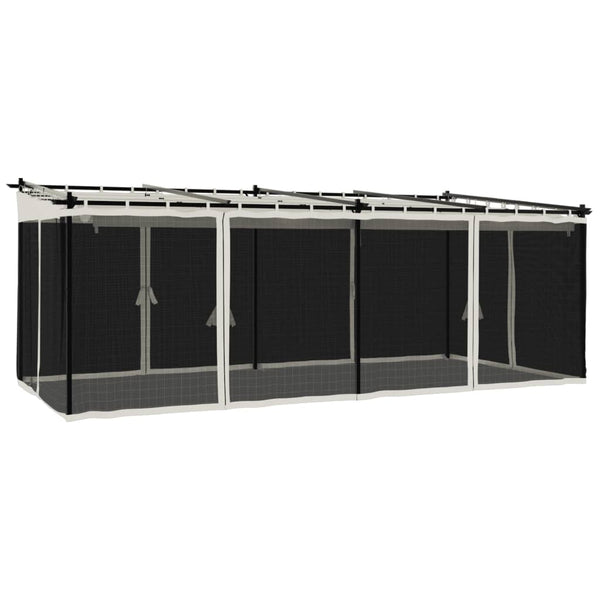Pavillon mit Netzwänden Creme 6x3 m
