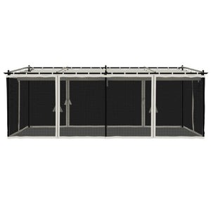 Pavillon mit Netzwänden Creme 6x3 m