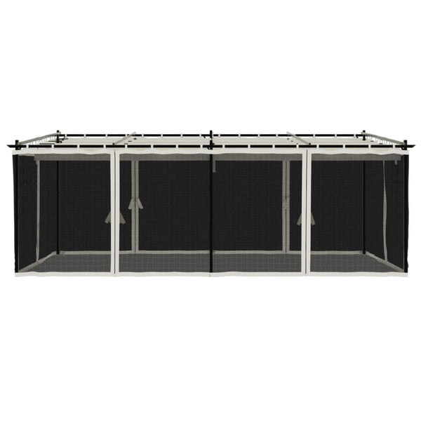 Pavillon mit Netzwänden Creme 6x3 m